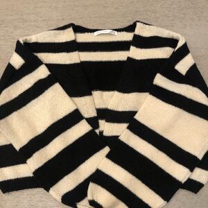 Altar’d State Striped Black and Cream Sweater
